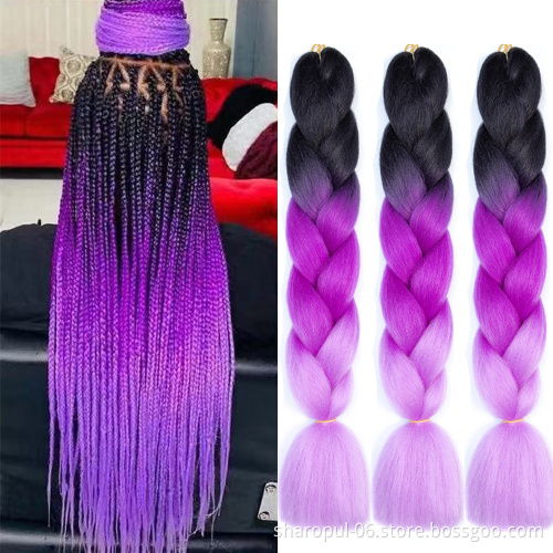 synthetic hair extension ombre jumbo braiding crochet hair braid